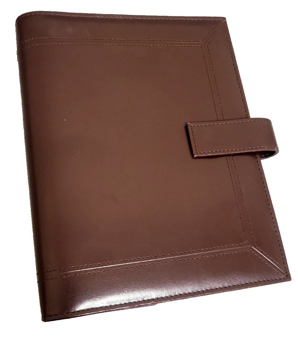 VTG Day-Timer Burgundy Wine Leather 3 Ring Planner Organizer 9.5 X 7 w/inserts